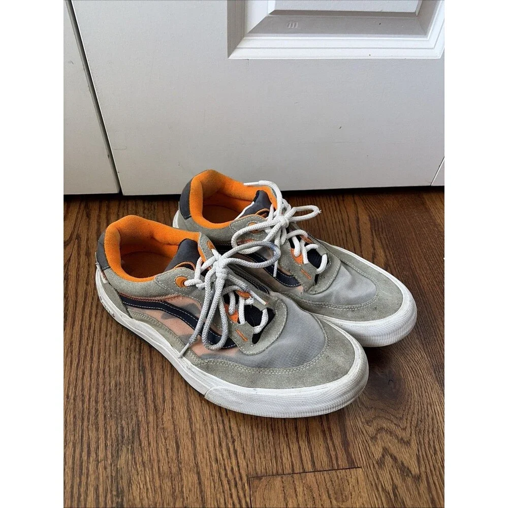 Vans Wayvee Grey Blue Orange Skateboarding Shoe - Size 11